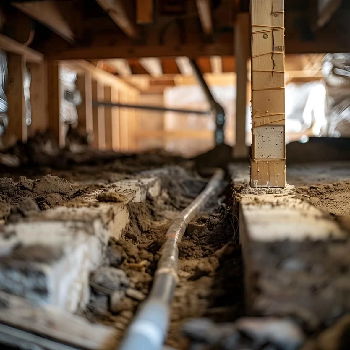 Home foundation showing signs of a slab leak